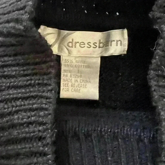 Vintage Christmas Dress Barn Mock Turtleneck Sweater Pointsettia and Holly Large - Picture 2 of 4